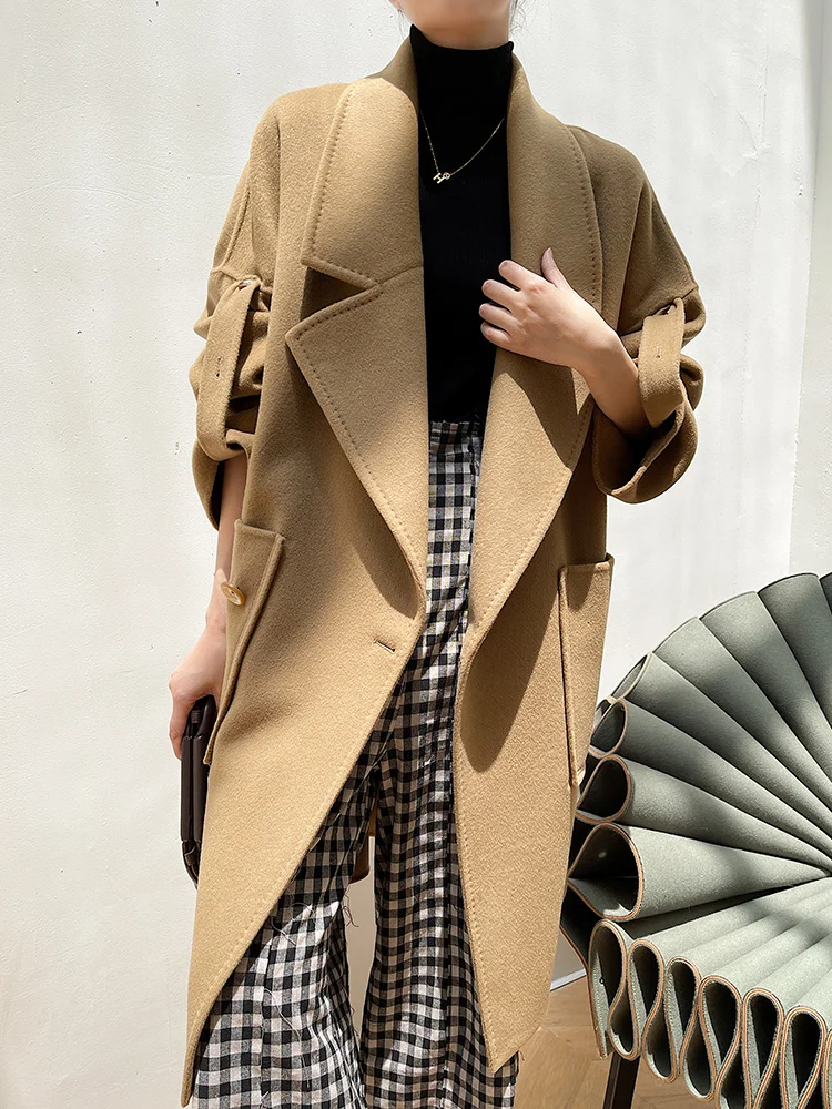 Double sided cashmere coat women's medium and long Knee Length NEW Loose silhouette large high-end wool coat in autumn and
Double sided cashmere coat women's medium and long Knee Length NEW Loose silhouette large high-end wool coat in autumn and