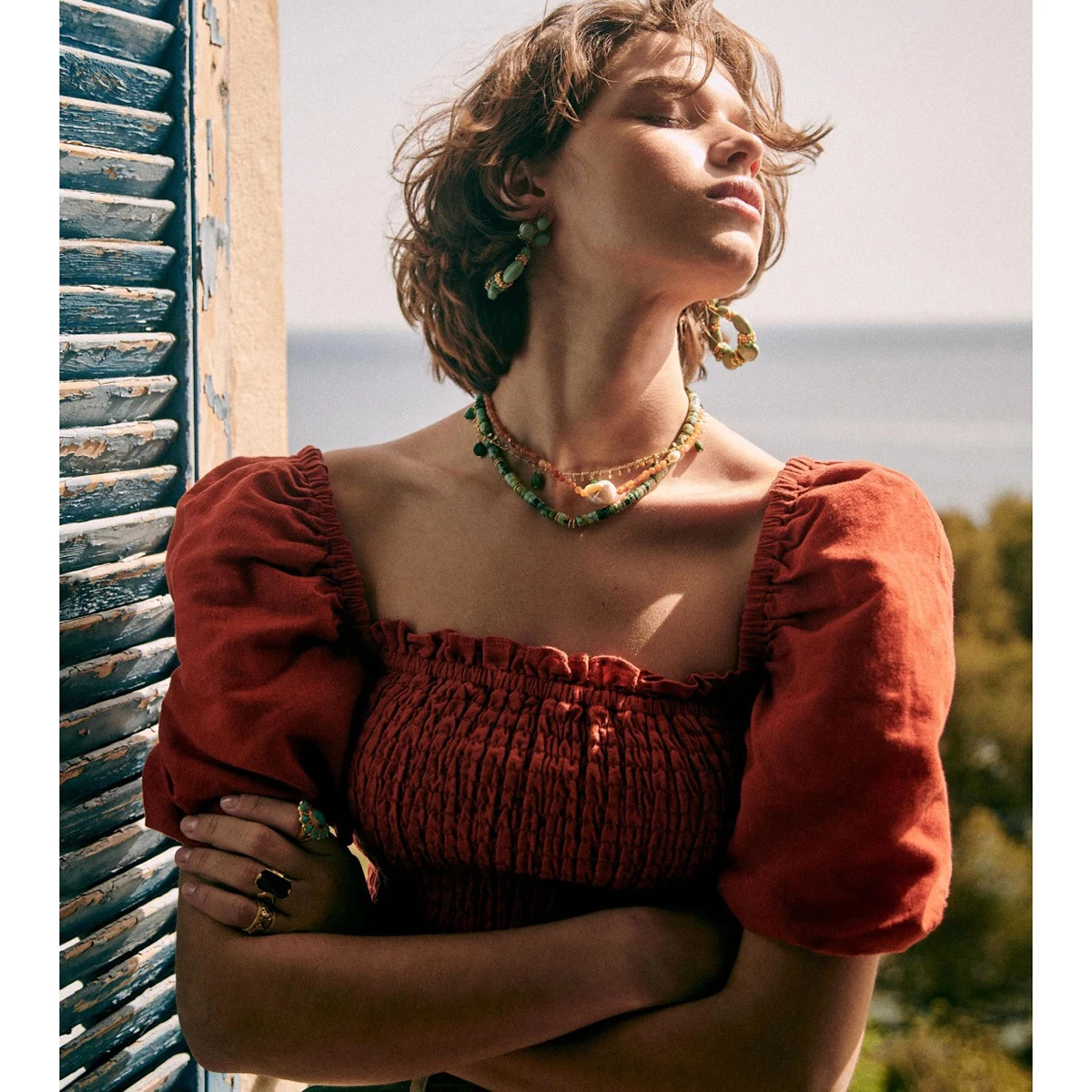 Chic Brick Blouse Elegant Women Clothes Square Collar Short Puff Sleeve Shirts Tops Ladies Vintage Chic Chemises 2021 Summer
Chic Brick Blouse Elegant Women Clothes Square Collar Short Puff Sleeve Shirts Tops Ladies Vintage Chic Chemises 2021 Summer