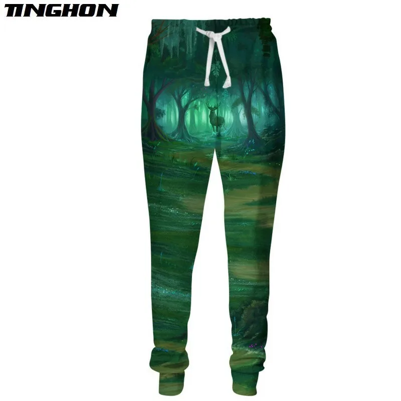 XS-7XL Summer Fashion Mens Womens T-shirt Animal Deer In The Wood 3d Print 3D Casual Hooded Jacket Hoodies Sweatshirts | Мужская одежда