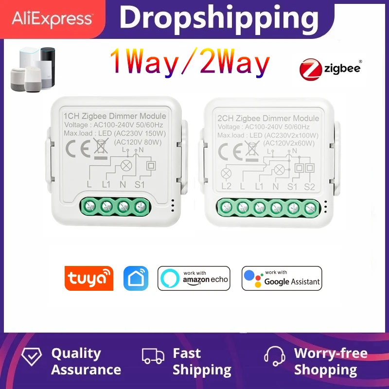 Tuya Zigbee Mini Dimmer Switch Module Wireless Light Switch Relay 1 Way/2 Way Automation Modules Compatible Alexa Google Home
Tuya Zigbee Mini Dimmer Switch Module Wireless Light Switch Relay 1 Way/2 Way Automation Modules Compatible Alexa Google Home