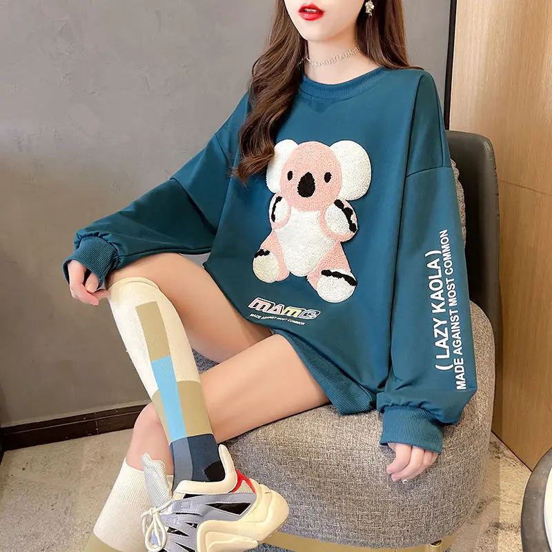 Loose Letter Print Sweatshirts Women Spring and Autumn Embroidered Cala Long Sleeve Women's Sweatshirt All Match Casual Top 
Loose Letter Print Sweatshirts Women Spring and Autumn Embroidered Cala Long Sleeve Women's Sweatshirt All Match Casual Top