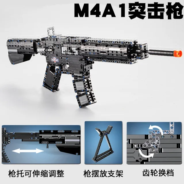 SWAT Military Weapon 98K AK47 M4A1 MP5 P90 Submachine Pistol Kit high-tech Building Blocks Bricks Toys For children Boy Gifts
SWAT Military Weapon 98K AK47 M4A1 MP5 P90 Submachine Pistol Kit high-tech Building Blocks Bricks Toys For children Boy Gifts
