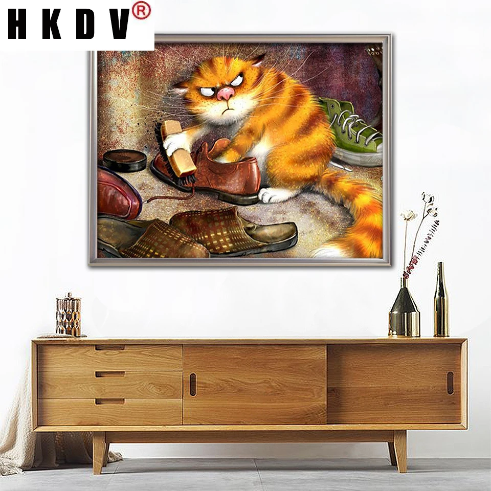 HKDV алмазная живопись кот Алмазная вышивка с квадратными мультфильм Бриллиантовая мозаика с животным Набор для вышивания крестиком полный ...
HKDV алмазная живопись кот Алмазная вышивка с квадратными мультфильм Бриллиантовая мозаика с животным Набор для вышивания крестиком полный ...