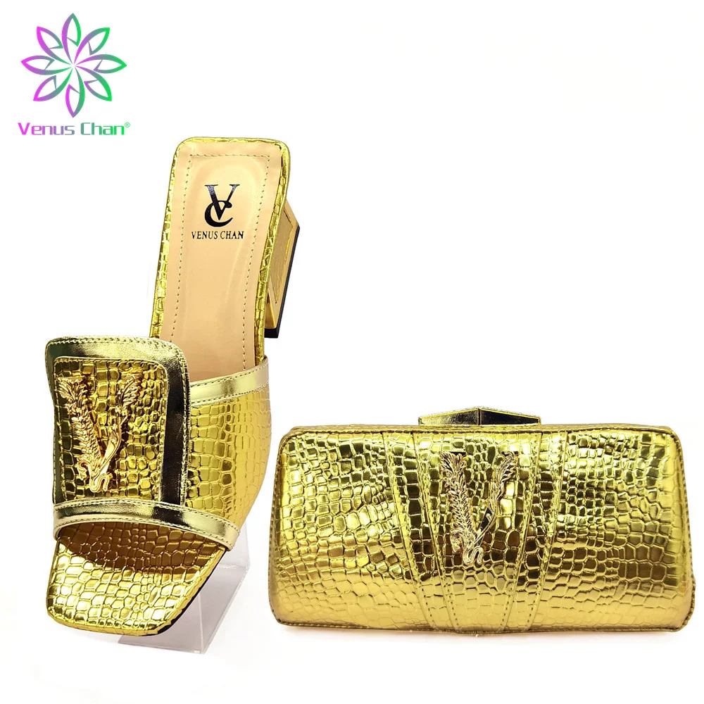 Golden Autumn Fashion Ladies Slipper And Matching Bag Set Italy Style High Heel 5.5CM Shoes And Bag Set For Party Large Size 38
Golden Autumn Fashion Ladies Slipper And Matching Bag Set Italy Style High Heel 5.5CM Shoes And Bag Set For Party Large Size 38