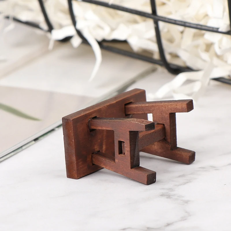 1Pc Mini Retro Bench Woodeen Kruk Stoel Meubels Model Speelgoed Voor Poppenhuis Decoratie 1:12 Miniatuur Accessoires | Игрушки и хобби