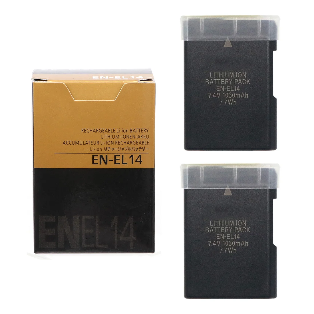 

2Pcs EN-EL14 ENEL14 7.4V 1030mAh Camera Battery For Nikon D5500 D5300 D5200 D3200 D3300 D5100 P7800 P7700 P7100 P7000 MH-24