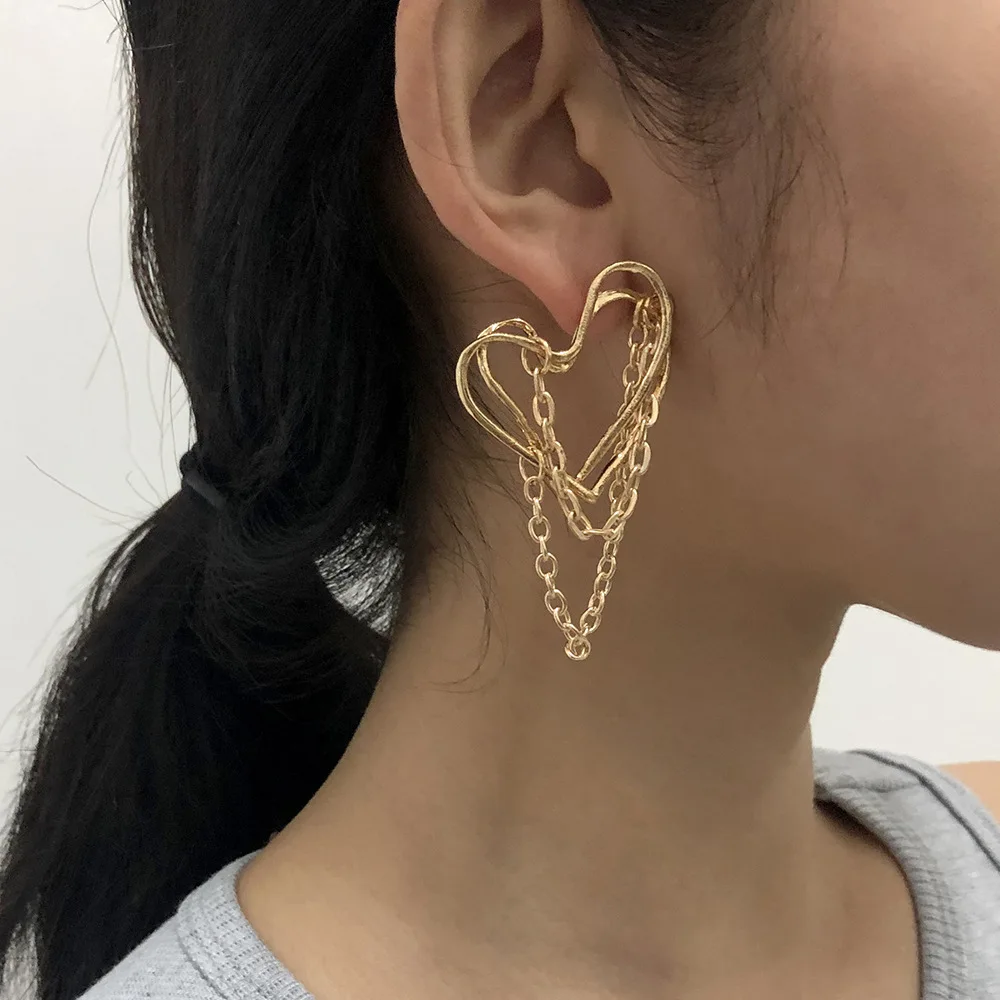 Новые крупные серьги неправильной формы с большим сердцем для женщин, длинные висячие серьги золотого и серебряного цвета с кисточками в ст...
Новые крупные серьги неправильной формы с большим сердцем для женщин, длинные висячие серьги золотого и серебряного цвета с кисточками в ст...