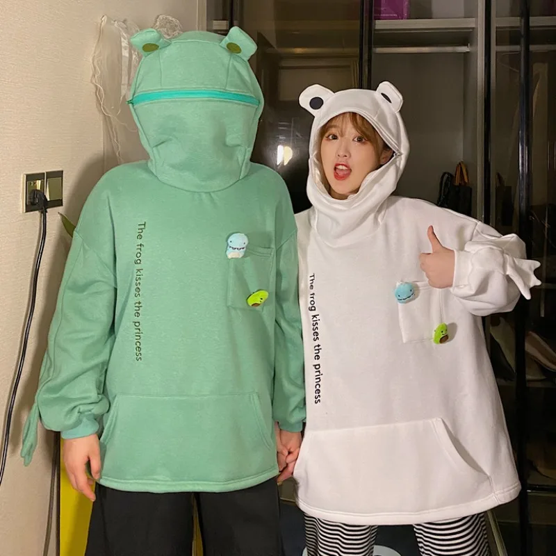 Women Frog Hoodie Winter Warm Thick Loose Oversized Sweatshirt Outwear Hooded Pullover Soft Teens Street Style LXH
Women Frog Hoodie Winter Warm Thick Loose Oversized Sweatshirt Outwear Hooded Pullover Soft Teens Street Style LXH
