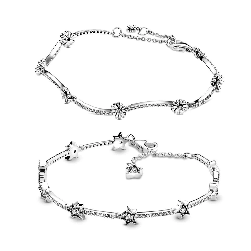 925 Sterling Silver Bracelet Sparkling Daisy Flower Bracelet Bangle Fit Bead Charm pan Jewelry
925 Sterling Silver Bracelet Sparkling Daisy Flower Bracelet Bangle Fit Bead Charm pan Jewelry