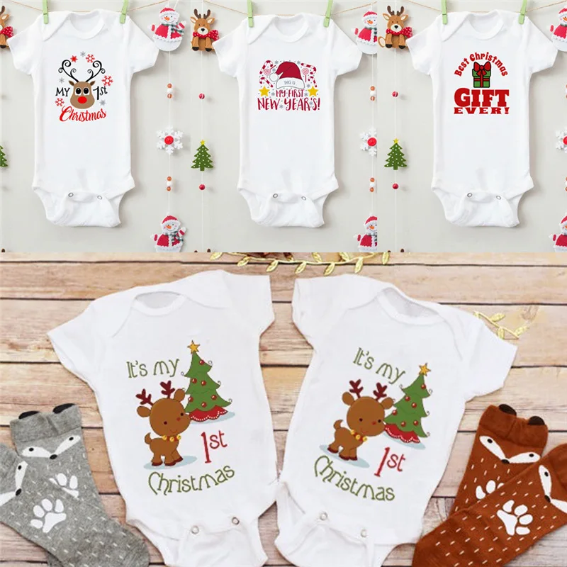 It's My First Chritmas Baby Rompers Printed Short-sleeved Romper One-piece Wrapper Fart Clothes Boys Girls Newborn Romper
It's My First Chritmas Baby Rompers Printed Short-sleeved Romper One-piece Wrapper Fart Clothes Boys Girls Newborn Romper