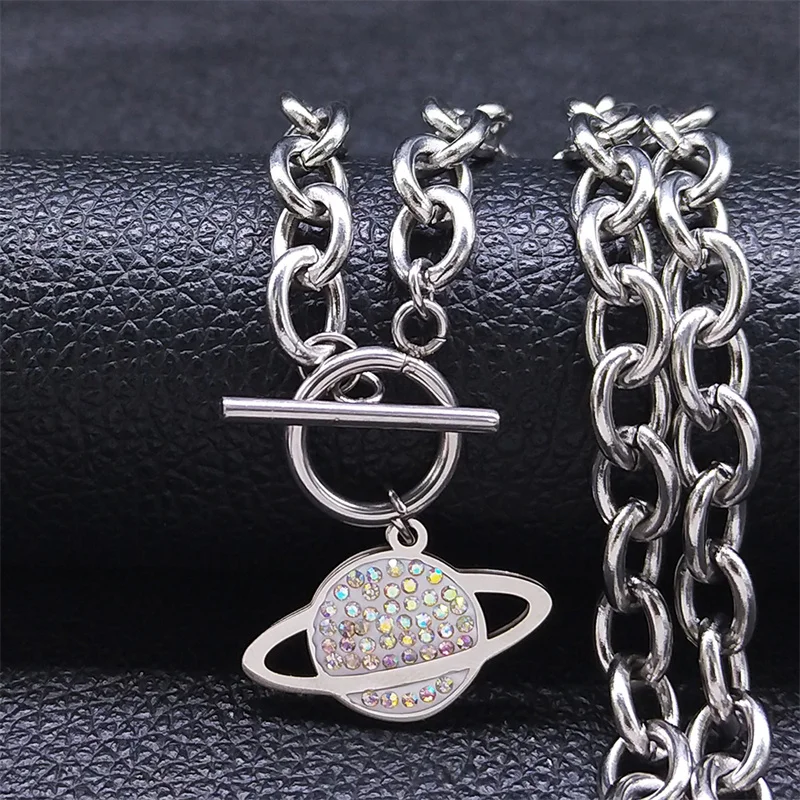 Punk Cosmic Space Stainless Steel White Crystal Choker Necklace Women Silver Color Necklaces Jewelry acier inoxydable N4900S06
Punk Cosmic Space Stainless Steel White Crystal Choker Necklace Women Silver Color Necklaces Jewelry acier inoxydable N4900S06