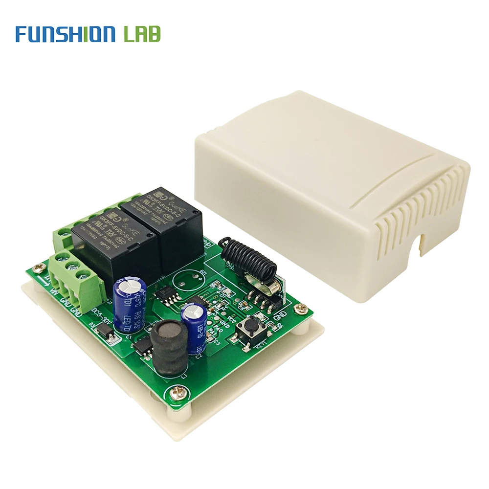 FUNSHION 433Mhz DC 6V 12V 24V Universal Wireless Remote Control Switch 2 CH RF Relay Receiver Module DC5-30V For Smart Home
FUNSHION 433Mhz DC 6V 12V 24V Universal Wireless Remote Control Switch 2 CH RF Relay Receiver Module DC5-30V For Smart Home