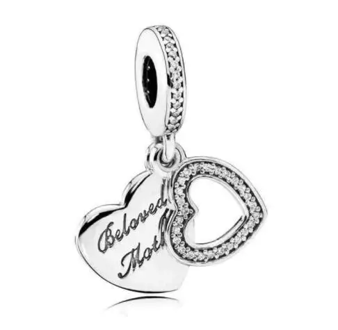 Genuine 925 Sterling Silver Charm Pave Double Heart Beloved Mother With Crystal Beads Fit pandora Bracelet & Necklace Jewelry
Genuine 925 Sterling Silver Charm Pave Double Heart Beloved Mother With Crystal Beads Fit pandora Bracelet & Necklace Jewelry