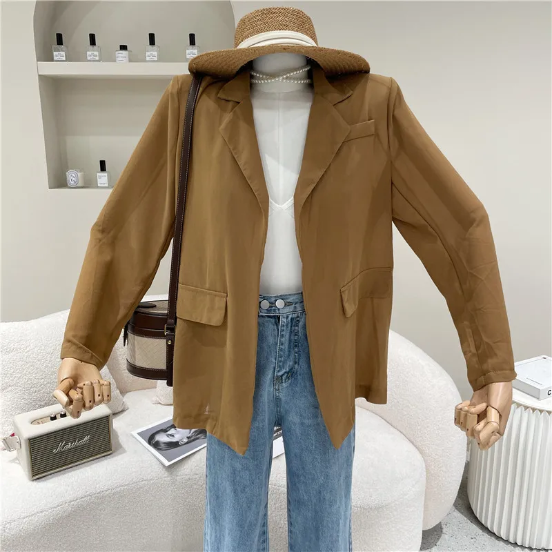 Women's Spring Summer 2021 Fashion Slim Loose And Breathable Sunscreen Shirt Solid Niche Design Thin Shoulder Padded Suit Coat
Women's Spring Summer 2021 Fashion Slim Loose And Breathable Sunscreen Shirt Solid Niche Design Thin Shoulder Padded Suit Coat