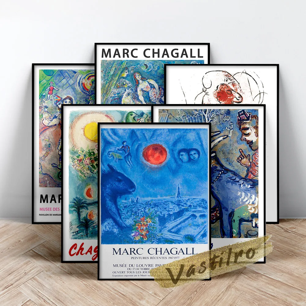Marc Chagall Exhibition Poster, Vintage Chagall Art Prints, Lovers In The Sky Of Nice Oil Painting, Living Room Wall Stickers
Marc Chagall Exhibition Poster, Vintage Chagall Art Prints, Lovers In The Sky Of Nice Oil Painting, Living Room Wall Stickers