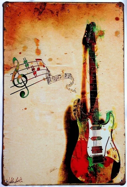 Fashion Print Music Guitar Girl Back Metal Tin Sign, Vintage Plaque Bedroom Home Bar Wall Decor 
Fashion Print Music Guitar Girl Back Metal Tin Sign, Vintage Plaque Bedroom Home Bar Wall Decor