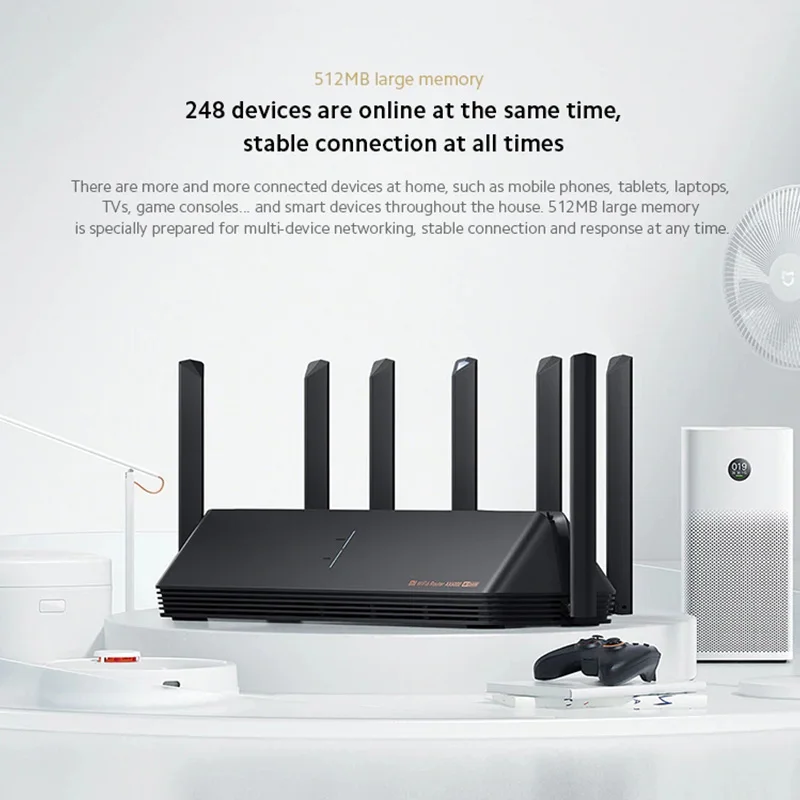 Original Xiaomi Mi WiFi AX6000 Wireless Router WiFi6 VPN 512MB Qualcomm CPU Mesh Repeater External Signal Network Amplifier
Original Xiaomi Mi WiFi AX6000 Wireless Router WiFi6 VPN 512MB Qualcomm CPU Mesh Repeater External Signal Network Amplifier