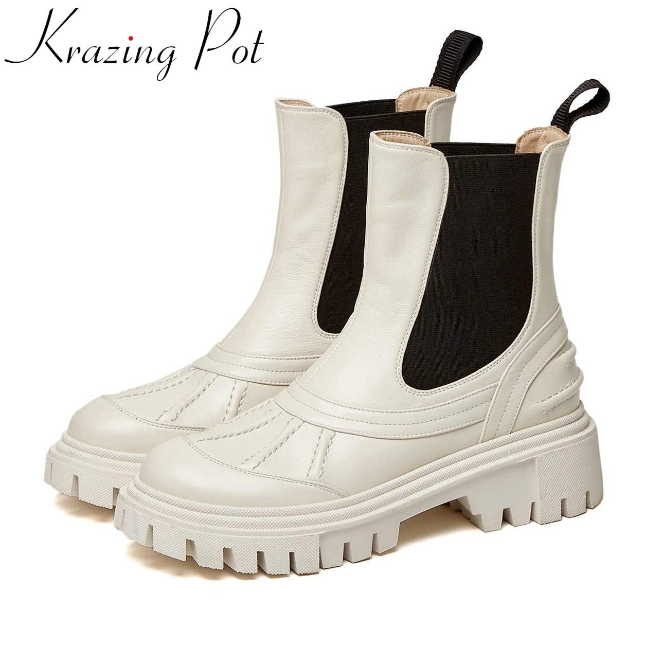 Krazing Pot Full Grain Leather Winter 2022 Round Toe Motorcycles Boots Thick Bottom Heels Slip on Mixed Color Ankle Boots L9f1
Krazing Pot Full Grain Leather Winter 2022 Round Toe Motorcycles Boots Thick Bottom Heels Slip on Mixed Color Ankle Boots L9f1