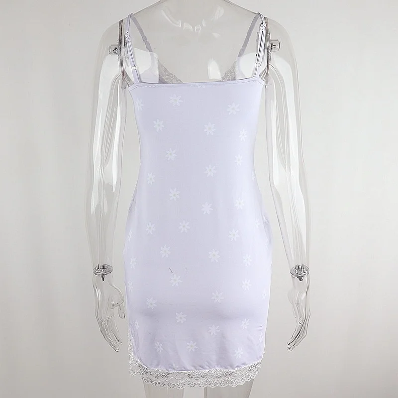 Floral Print Dress Women Sexy V-neck Spaghetti Straps Splice Lace White Dresses Summer Split Hem Casual Pencil Dress
Floral Print Dress Women Sexy V-neck Spaghetti Straps Splice Lace White Dresses Summer Split Hem Casual Pencil Dress