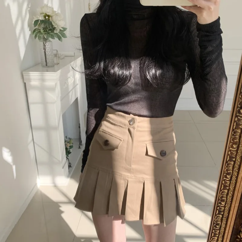 2021 Autumn High Waist Female Temperament Was Thin Korean Version Ins Solid Color Retro Fake Pocket Simple Bag Hip Pleated Skirt
2021 Autumn High Waist Female Temperament Was Thin Korean Version Ins Solid Color Retro Fake Pocket Simple Bag Hip Pleated Skirt
