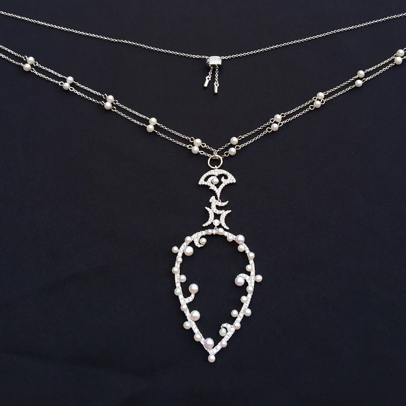 MONACO Jewelry APMwomen Natural Hollow Pearl Pendant S925 Sterling Silver Necklace Medium Length Sweater Chain Women's Jewelry
MONACO Jewelry APMwomen Natural Hollow Pearl Pendant S925 Sterling Silver Necklace Medium Length Sweater Chain Women's Jewelry