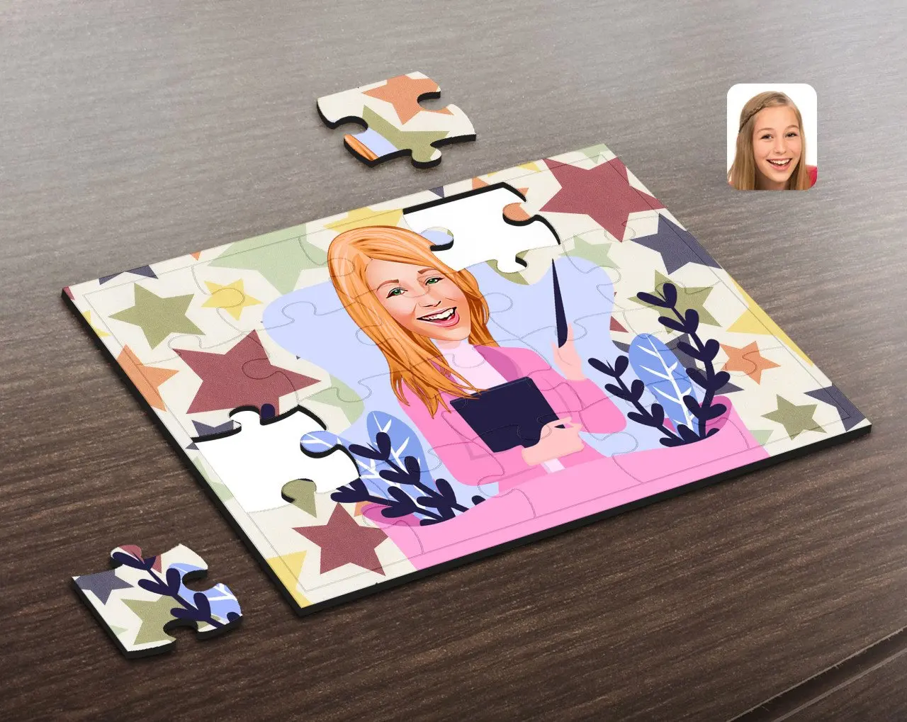 Personalized Women 'S Class Teacher Caricature Of Wooden Puzzle-2 Reliable Gift Special Design Good Quality Surprise Play dear
Personalized Women 'S Class Teacher Caricature Of Wooden Puzzle-2 Reliable Gift Special Design Good Quality Surprise Play dear