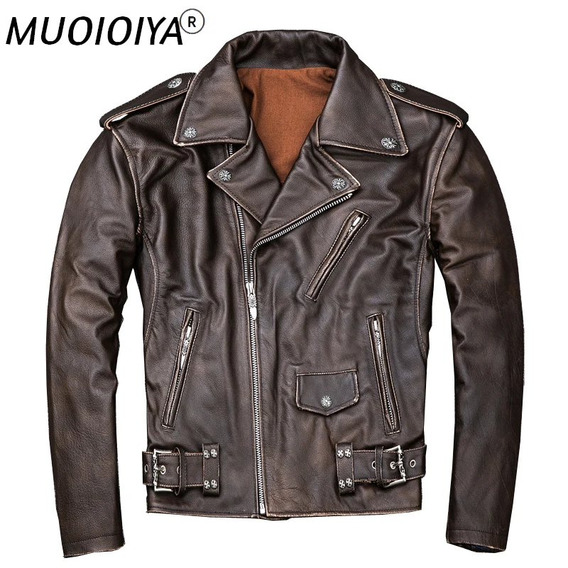 MUOIOYIA Real Cow Leather Jacket Men Vintage Genuine Leather Jackets Spring Fall Motorcycle Cowhide Chaqueta Cuero Hombre KJ1915
MUOIOYIA Real Cow Leather Jacket Men Vintage Genuine Leather Jackets Spring Fall Motorcycle Cowhide Chaqueta Cuero Hombre KJ1915
