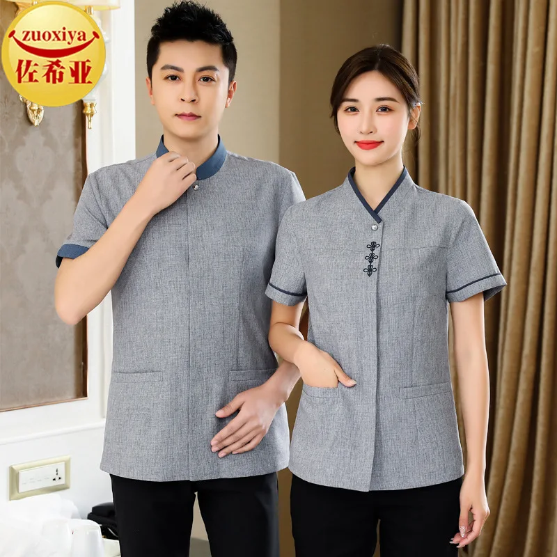 Avental Chaquetas De Trabajo Chef Uniform Work Clothes Summer Short Sleeve Hotel Room Attendant Property Cleaner Aunt Uniform
Avental Chaquetas De Trabajo Chef Uniform Work Clothes Summer Short Sleeve Hotel Room Attendant Property Cleaner Aunt Uniform