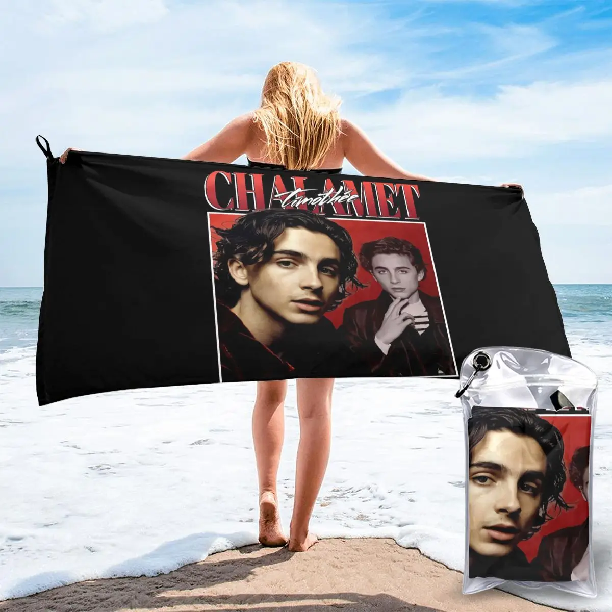 Тимоте Chalamet 90 Винтаж унисекс черного цвета большого числа печати количества