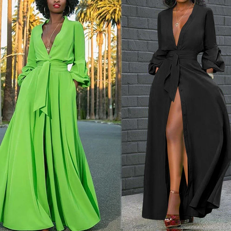 Fashion Green Sexy Full Length Long Sleeved Deng V Neck High Slit with Sashes Quinceanera Dresses Female Casual Prom Party Robe
Fashion Green Sexy Full Length Long Sleeved Deng V Neck High Slit with Sashes Quinceanera Dresses Female Casual Prom Party Robe
