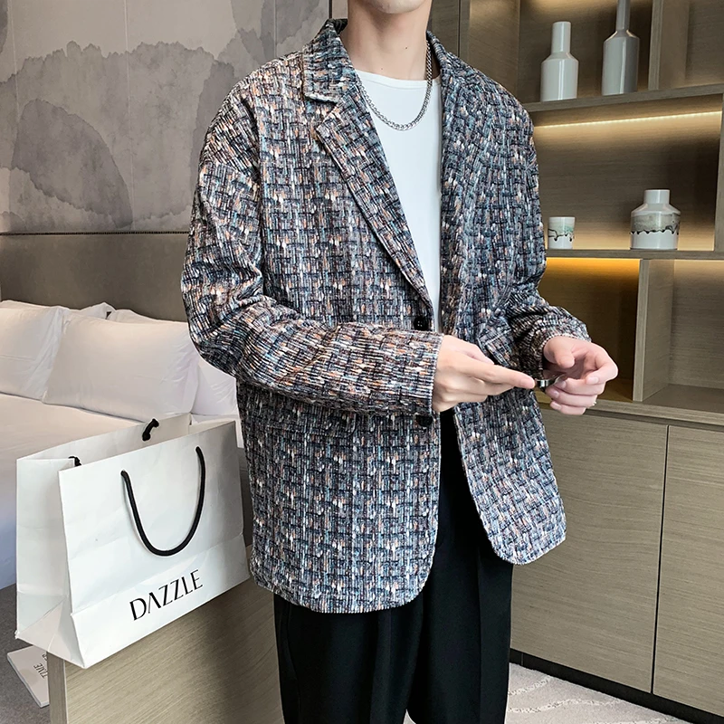 Men Blazers Korean Fashion Loose Version Long Sleeve Leisure Men Suits Outerwear 2021 Streetwear Vintage Plaid Casual Blazer
Men Blazers Korean Fashion Loose Version Long Sleeve Leisure Men Suits Outerwear 2021 Streetwear Vintage Plaid Casual Blazer