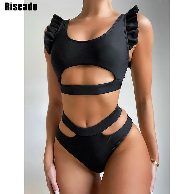 Riseado Cut Out Sexy Bikini Set Black Swimwear Women's Swimsuit 2021 High Waist Bikini Ruffle Bathing Suit Women Summer Biquini
Riseado Cut Out Sexy Bikini Set Black Swimwear Women's Swimsuit 2021 High Waist Bikini Ruffle Bathing Suit Women Summer Biquini