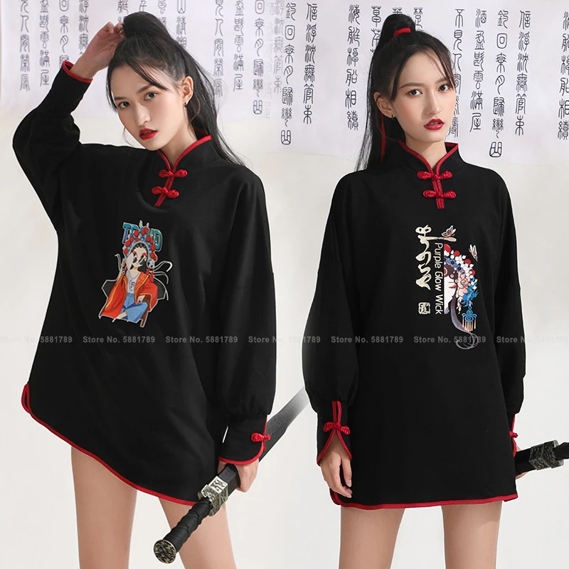 Women Fashion Peking Opera Print Qipao Dress Chinese Style Cheongsam Tops Girl Casual Blouse Hoodies Vintage Vestidos Streetwear
Women Fashion Peking Opera Print Qipao Dress Chinese Style Cheongsam Tops Girl Casual Blouse Hoodies Vintage Vestidos Streetwear
