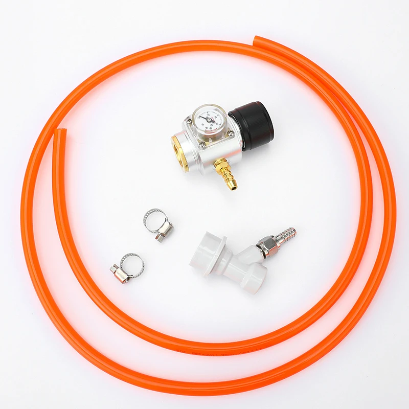 Homebrew Mini 0-90PSI CO2 Charger Kit T21*4 Soda Water Cylinder Gas Regulator Pressure Meter with 5/16" Gas Line and Ball Lock
Homebrew Mini 0-90PSI CO2 Charger Kit T21*4 Soda Water Cylinder Gas Regulator Pressure Meter with 5/16" Gas Line and Ball Lock