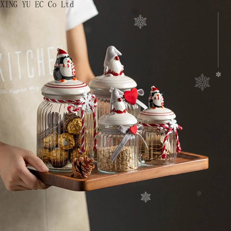 Nordic Minimalist Glass Sealed Jar Christmas Candy Storage Jar Kitchen Cereal Dispenser Household Glass Storage Box Decoration
Nordic Minimalist Glass Sealed Jar Christmas Candy Storage Jar Kitchen Cereal Dispenser Household Glass Storage Box Decoration