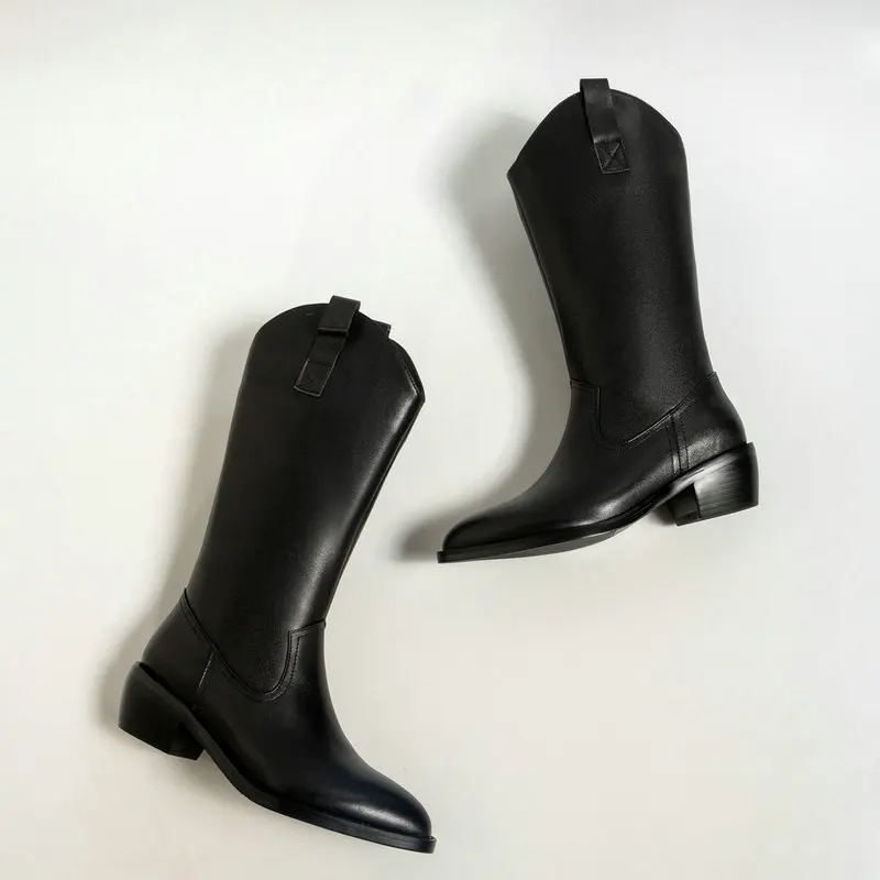 SKLFGXZY 2021 Winter Fashion Genuine Leather Women Mid-Calf WESTERN Boots Pointed Toe Boots Ladies Boots Black
SKLFGXZY 2021 Winter Fashion Genuine Leather Women Mid-Calf WESTERN Boots Pointed Toe Boots Ladies Boots Black