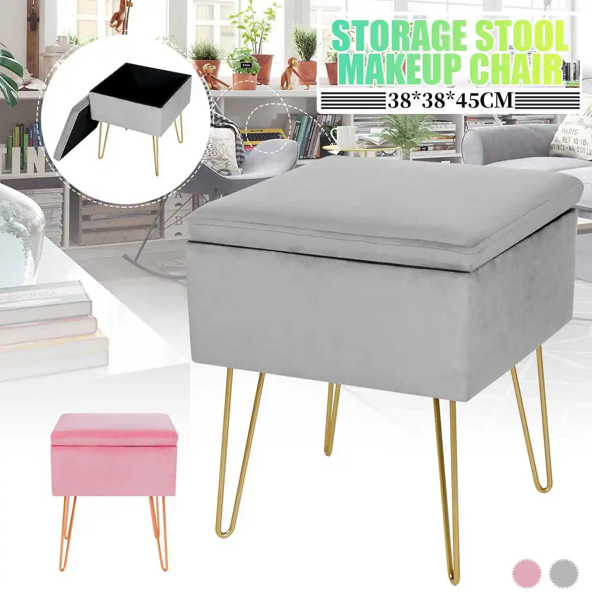 Luxury Nordic Dressing Stools Change Shoes Storage Chair with Golden Hairpin Legs Sofa Stools & Ottomans Living Room Furniture
Luxury Nordic Dressing Stools Change Shoes Storage Chair with Golden Hairpin Legs Sofa Stools & Ottomans Living Room Furniture