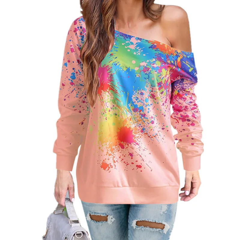 Autumn 2021 Women Sweatshirts New Slant Fashion Casual Vintage Clothes Aesthetic Shoulder Spray Printed T-shirt Pullover Tops
Autumn 2021 Women Sweatshirts New Slant Fashion Casual Vintage Clothes Aesthetic Shoulder Spray Printed T-shirt Pullover Tops