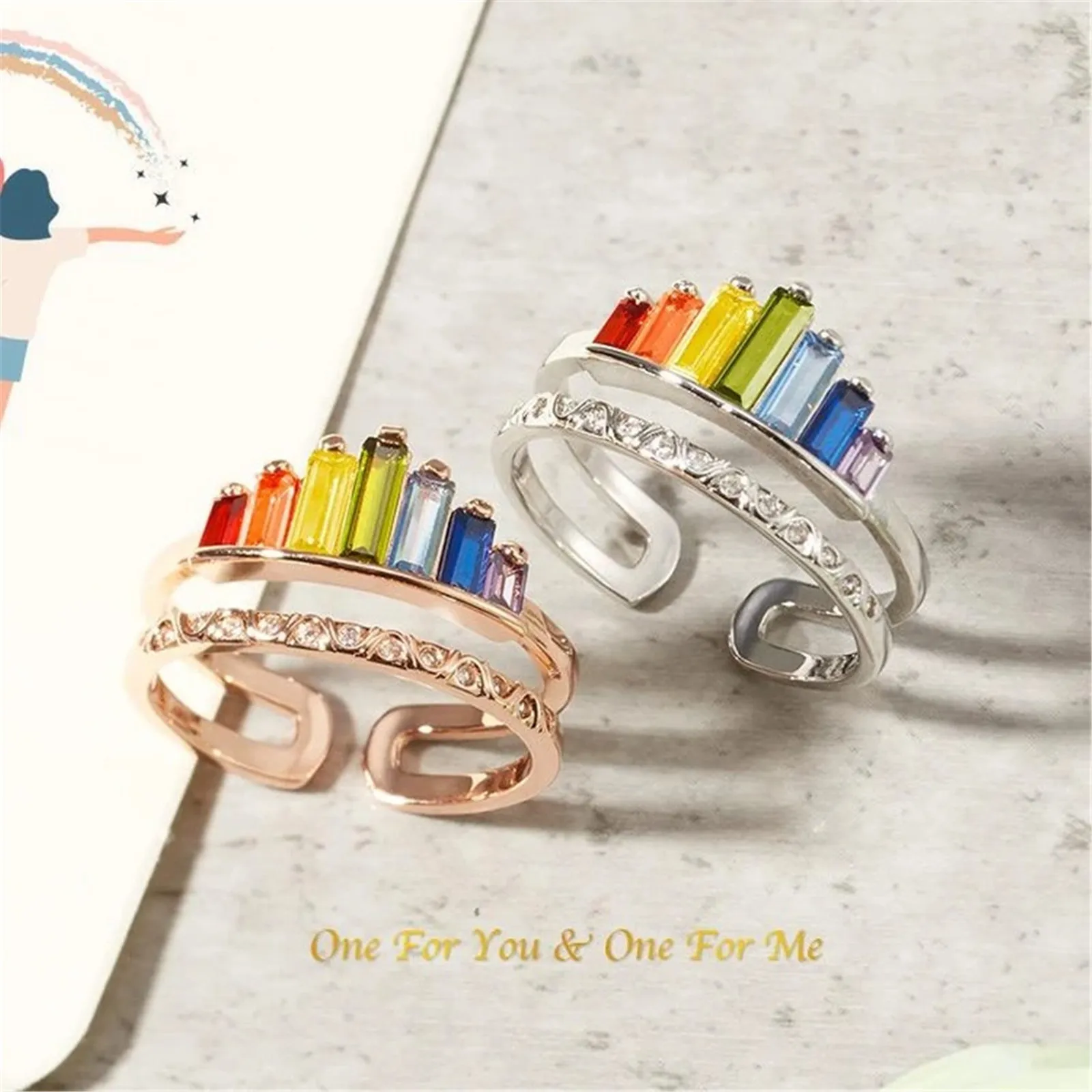 Красочные циркон кольцо для женщин Корона-формовочное свадебный подарок