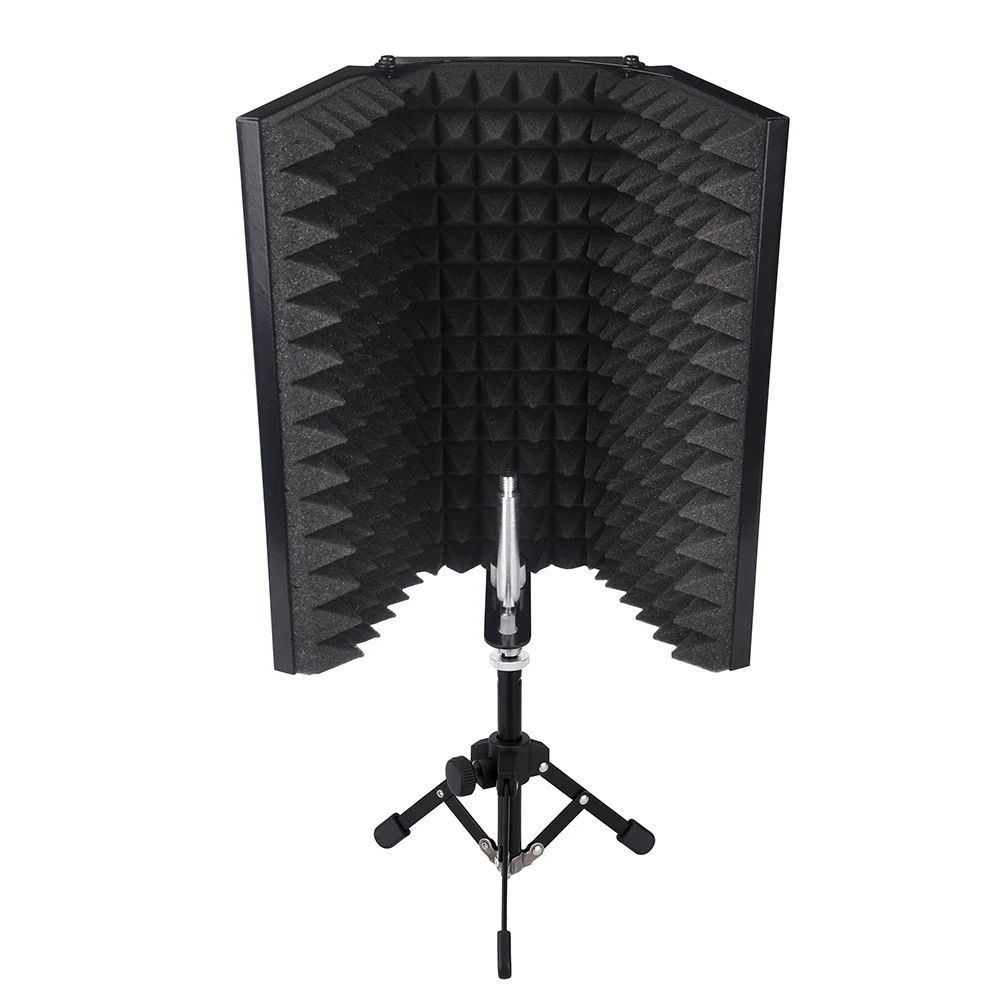 Foldable Compact Microphone Easy Install Accessories Acoustic Soundproof With Tripod Stand Isolation Shield Studio Recording 
Foldable Compact Microphone Easy Install Accessories Acoustic Soundproof With Tripod Stand Isolation Shield Studio Recording