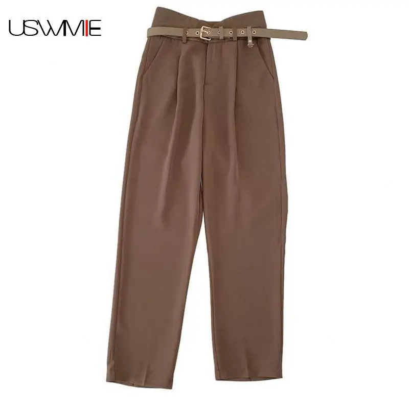 Free Shipping Spring/autumn Suit Pants Women Fashioon Outwear With Belt High Waist Pure Color Casual Fashion Loose Harlan Pants 
Free Shipping Spring/autumn Suit Pants Women Fashioon Outwear With Belt High Waist Pure Color Casual Fashion Loose Harlan Pants