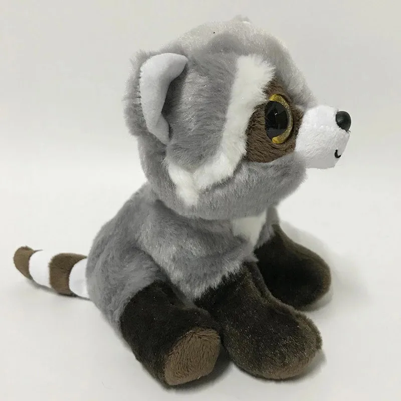 Ty Beanie Boos большой глаз Bondi Мягкое Животное Серый Енот медведь плюшевая кукла