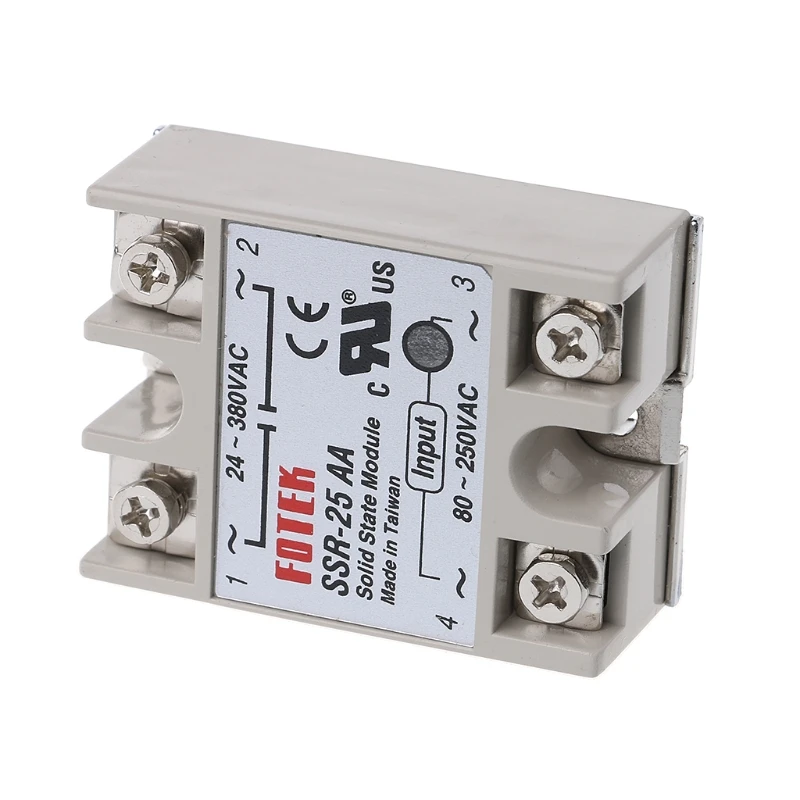 Solid State Relay Module SSR-25 AA 25A 250V 80-250V AC Input 24-380V AC Output G88B
Solid State Relay Module SSR-25 AA 25A 250V 80-250V AC Input 24-380V AC Output G88B