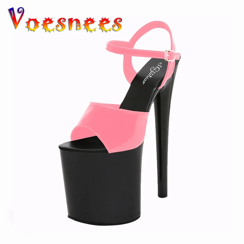 Voesnees Super High Heels Color Matching Sexy Ladies High Heels Thick Platform Sandals Fashion Show Women Shoes Patent Leather
Voesnees Super High Heels Color Matching Sexy Ladies High Heels Thick Platform Sandals Fashion Show Women Shoes Patent Leather