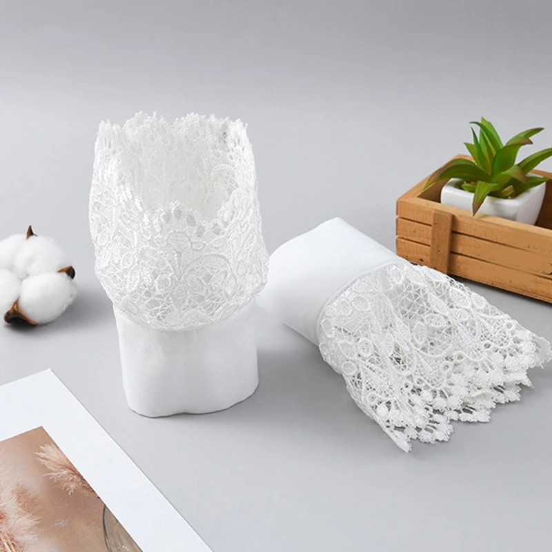 Women Decorative Layered Horn Cuffs Bracelet Hollow Out Embroidery Leaves Lace Fake Sleeves Detachable Buttons Wristband
Women Decorative Layered Horn Cuffs Bracelet Hollow Out Embroidery Leaves Lace Fake Sleeves Detachable Buttons Wristband