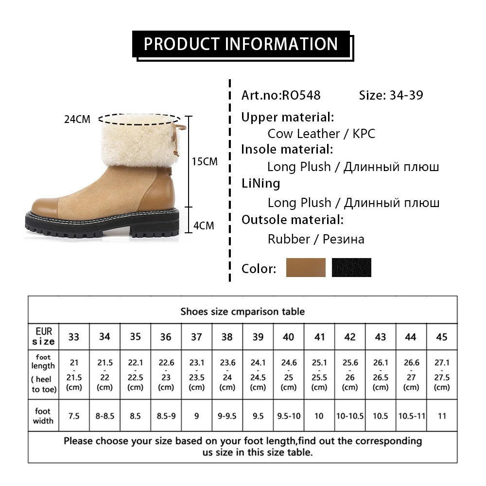 RJN High Quality Genuine Leather Women Shoes Fashion Round Toe Zipper Low Heel Ankle Boots Winter Warm Wool Women's Boots RO548
RJN High Quality Genuine Leather Women Shoes Fashion Round Toe Zipper Low Heel Ankle Boots Winter Warm Wool Women's Boots RO548