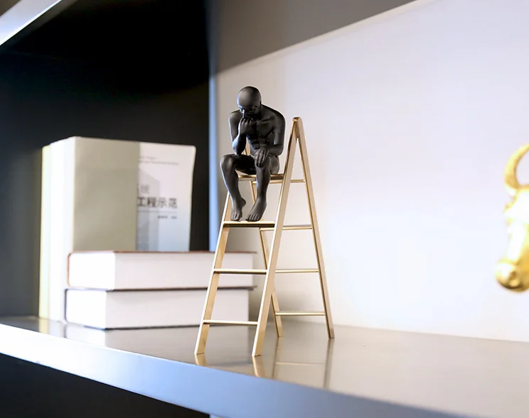 Auguste Rodin Thinker Sculpture Cute Thinker on The Stairs Window Display Bookshelf Classical Home Decoration Black Man Metal
Auguste Rodin Thinker Sculpture Cute Thinker on The Stairs Window Display Bookshelf Classical Home Decoration Black Man Metal