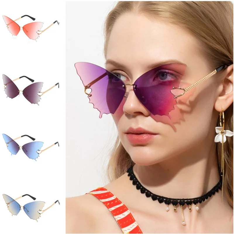 Fashion Women Rimless Sunglasses Butterfly Sun Glasse Rivet Design Eyewear Anti-UV Spectacles Goggles Gradient Eyeglasses 
Fashion Women Rimless Sunglasses Butterfly Sun Glasse Rivet Design Eyewear Anti-UV Spectacles Goggles Gradient Eyeglasses