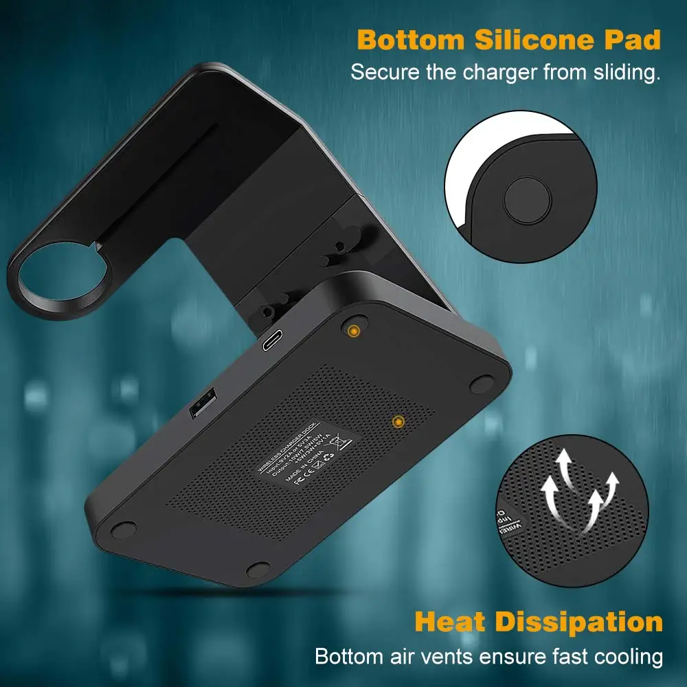 15W Qi Wireless Charger Dock Station For iPhone 12 11 XS X Apple Watch Airpods Pro Samsung S21 S20 Galaxy Watch Gear Active Buds
15W Qi Wireless Charger Dock Station For iPhone 12 11 XS X Apple Watch Airpods Pro Samsung S21 S20 Galaxy Watch Gear Active Buds