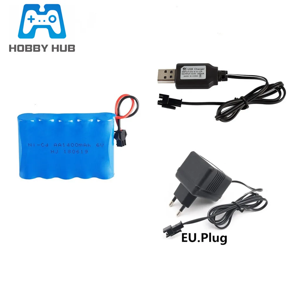 Аккумулятор и зарядное устройство NiCD 6v 1400mah для игрушечных автомобилей RC лодок